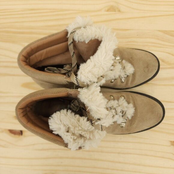 Sam Edelman Women's Winter Ankle Boots Sz 6.5 Tan Suede Chic Outdoor Booties - Picture 3 of 10